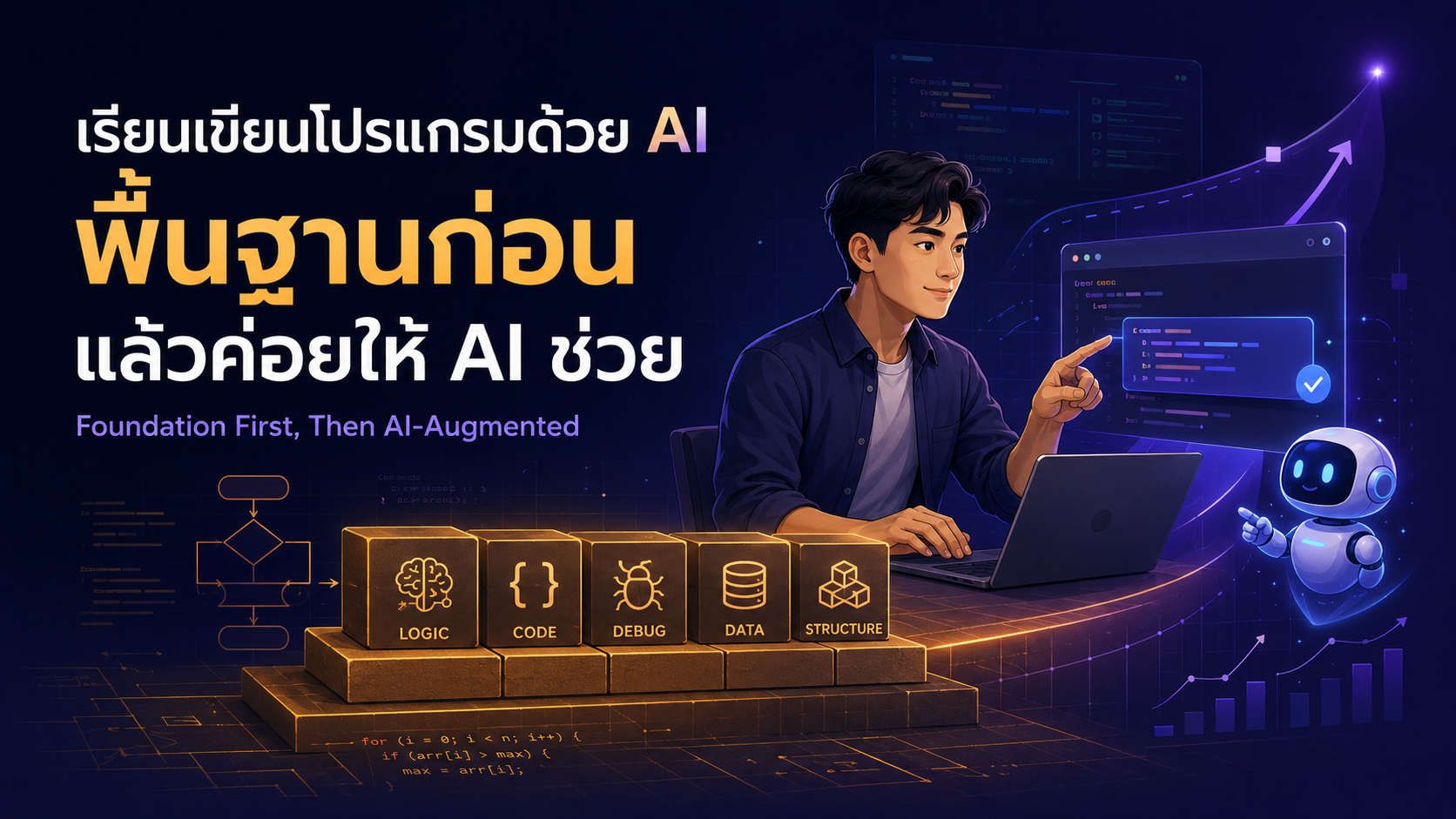 เรียนเขียนโปรแกรมด้วย AI: พื้นฐานก่อน แล้วค่อยให้ AI ช่วย | DevNest